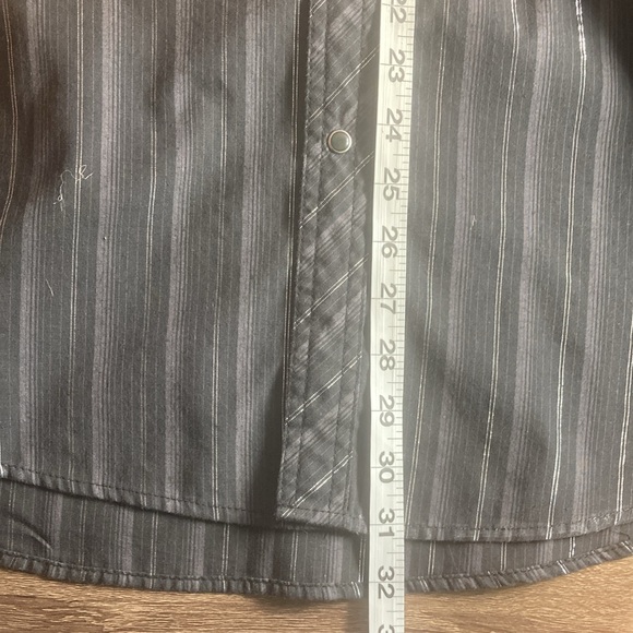 Vintage Wrangler Black Pearl Snap Shirt Adult XLT Rancher Cowboy Striped Mens - Picture 7 of 8